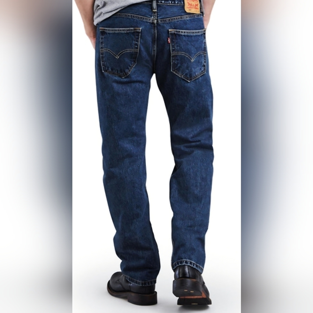 LEVI'S 505 Darkwash Staight Leg Men's Denim Blue Jeans Sz. 38x29
